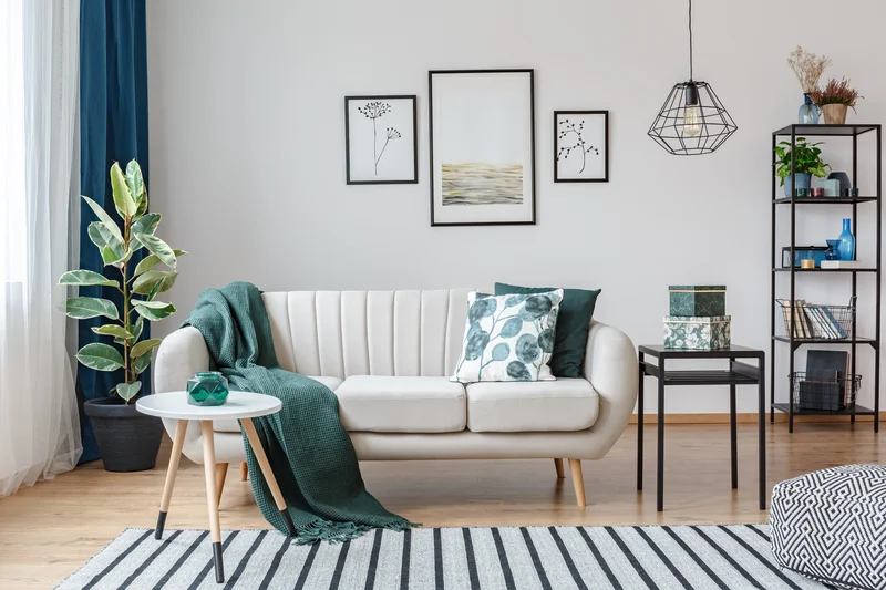 Off-white living room walls painted beautifully with minimalist home decor.